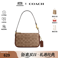 COACH PLAZA 18号手袋 B4棕黄色