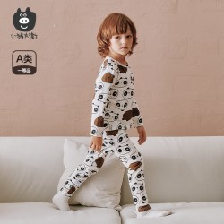 小猪大卫 95%棉A类 儿童春秋内衣套装 咏鹅 1-3岁
