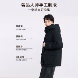 LILY 羊毛风衣壳加厚鹅绒羽绒服 510黑1 S