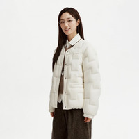 坦博尔 【升级】轻薄羽绒服 女菱格短款秋冬小个子外套TB62330268 轻月白