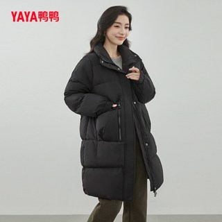 鸭鸭 YE2B623792N-397265 中长款立领羽绒服 黑色 M