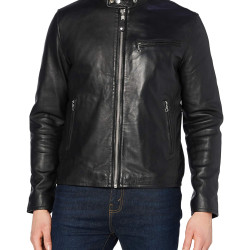 Schott NYC LC949D 男士 皮革长袖夹克,黑色,L