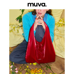 MUVA大容量折折托特包女单肩质感原创设计上学通勤小众包2.10新品