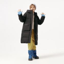 坦博尔 儿童羽绒服 时尚百搭 男女童 连帽羽绒服 黑色 130