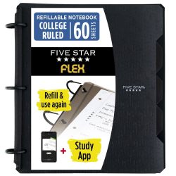 Five Star Flex可填充笔记本 2.54cm3环活页夹 办公学习笔记本