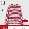 Gap 女装春季款logo刺绣条纹宽松圆领针织衫休闲上衣859874