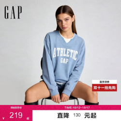 Gap 男女装2026春季款logo印花宽松圆领长袖卫衣休闲上衣866097