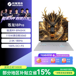 机械革命 苍龙18 Pro 游戏本笔记本电脑(R9-8945HX 16G 1T RTX5060 2.5K 180Hz)灰