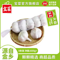 宝菜 大蒜紫皮蒜头山东金乡带皮大蒜头干大蒜源产地整箱包邮 8条装（40头 单果约5.0cm 净重1600g+）