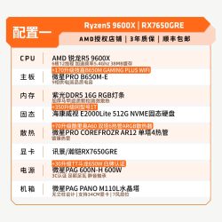 AMD 锐龙9600X/9700X/9800X3D/RX650GRE/RTX5060ti显卡3A电竞游戏黑悟空主机直播LOL吃鸡台式DIY组装机电脑