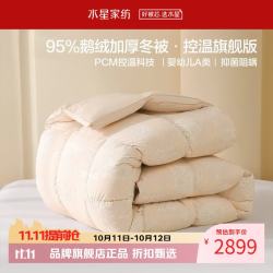 水星家纺 A类阻螨95%鹅绒冬被芯防钻绒秋冬羽绒被子 星耀城堡95%鹅绒加厚冬被150×210cm