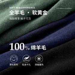 与狼共舞 圆领羊毛衫男2025秋冬新款男士针织衫毛衣