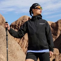 阿迪达斯 防水透湿户外运动连帽冲锋衣防风衣女adidas阿迪达斯官方TERREX
