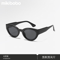 mikibobo 猫眼太阳镜 时尚大框网红街拍 百搭造型防晒驾驶出行专用港风墨镜 C4063-黑色