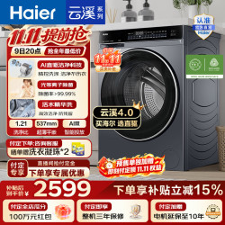 海尔 云溪4.0系列 XQG100-BLEG582HU1 滚筒洗衣机 10kg 极夜灰