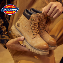 Dickies 马丁靴男2026秋季新款复古真皮工装靴子男厚底增高百搭休闲大黄靴 麦穗黄 39
