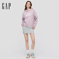 Gap 女装秋季logo贴布绣抓绒宽松套头连帽衫卫衣792505