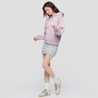 Gap 女装 logo贴布绣抓绒宽松连帽卫衣