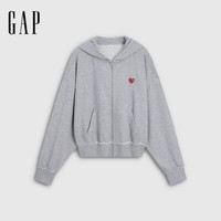 Gap 女装2026秋新品爱心logo刺绣连帽开衫卫衣休闲外套2SS623053