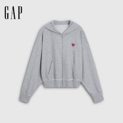 Gap 女装2026秋新品爱心logo刺绣连帽开衫卫衣休闲外套2SS623053