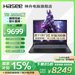 神舟 i7-13650HX/RTX5060/16G/1TB/165Hz