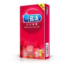 名流 柔滑丝薄10支装避孕套超薄套情趣套 一盒装10支
