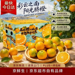 京鲜生 云南当季脐橙水果礼盒｜中果约24-26颗｜净重8斤起 家庭分享装