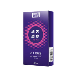 名流 冰火盛宴双重快避孕感套凸点螺纹套 一盒装