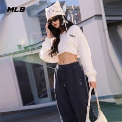 MLB 官方男女同款潮流百搭小logo铆钉阔腿休闲长裤26秋季新款PTB11