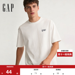 Gap 854722 Logo印花宽松圆领短袖T恤 白色 L
