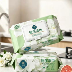 润荷 厨房湿巾有效去油污90片