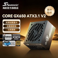 海韵 新款ATX3海韵电源FOCUS GX v4/v5 1000 850 750金牌全模全日系电容压纹线原生12V-2×6支持50系 CORE GX650 ATX3.1 v2