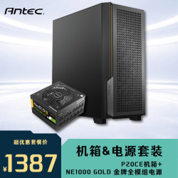 安钛克 P20CE 电脑机箱Type-C接口/360水冷/配3把风扇+NE1000 GOLD 金牌1000W电源