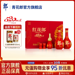 青花郎 郎酒 红花郎十(10)酱香型白酒53度 520双瓶礼盒装 520mL*2瓶 送礼
