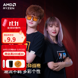 AMD RYZEN 制霸游戏T恤 男女同款 2XL 炫彩文字