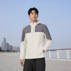 乔丹 户外风衣男士春季宽松连帽潮流运动户外单层梭织外套登山服