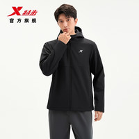 特步 无氟防泼水 加绒风衣外套