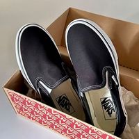 百亿补贴：VANS 经典黑白休闲滑板鞋一脚蹬低帮帆布鞋男女同款VN000EYEBLK
