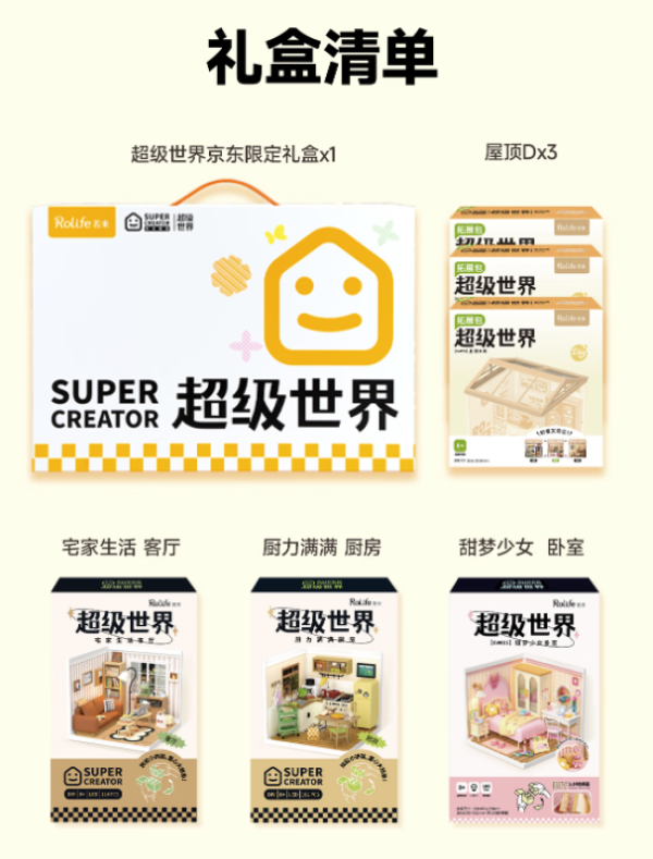 PLUS会员：若来 超级世界梦想家礼盒（家居系列）diy小屋积木拼装