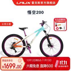 雷克斯 悟空200土坡车铝合金车架单盘9速120响四培林花鼓  云青白橙 27.5英寸×13.5英寸