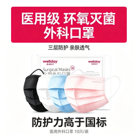 维德 医用外科口罩50只/5袋 白色 4色多规格可选