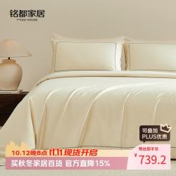 MIDO HOUSE 铭都床上四件套100支全纯棉刺绣四季通用床单被套床品-月下霜华 1.8m床单款 流光杏