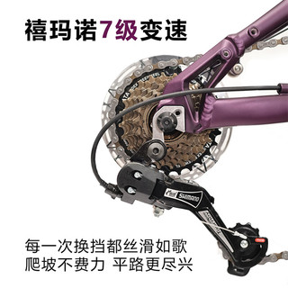 DONK F9折叠车 铝合金禧玛诺7速油压碟刹 蜜桃乌龙粉