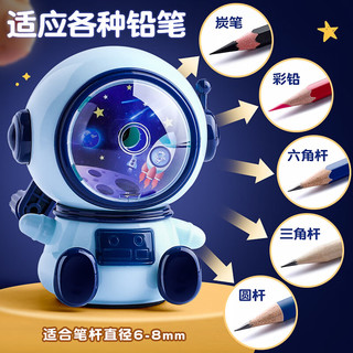反转 手摇卷笔刀 自动进铅 粉色太空人+铅笔 削笔器