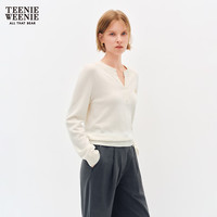 TEENIE WEENIE 小熊女装 亨利领毛针织衫 象牙白 S