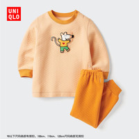 优衣库 婴幼儿绘本合作系列压线睡衣/长袖小鼠波波宝宝UT489541 22 粉橙色 100