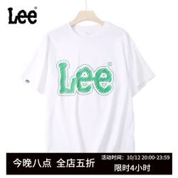 LEE KIDS 儿童短袖T恤卡通印花简约夏季圆领纯棉夏装白色  130