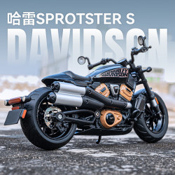 赟娅 哈雷摩托车大号合金车模玩具仿真机车模型声光送男生日节日礼物 1:12哈雷摩托