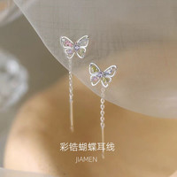 甲门 彩锆蝴蝶耳线