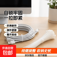 京喜自营-专用品牌 自锁式尼龙扎带捆线理线带理线器电线收纳整理绑线束线 小号白色